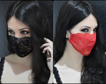 Single Layer Lace Mask/ Breathable Face Mask/Thin Mask/Sheer Lace Mask/Airy Mask/Light Face Mask/Mesh Face Covering/Lightweight Cooling Mask