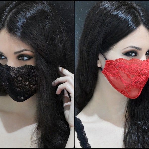 Single Layer Lace Mask/ Breathable Face Mask/Thin Mask/Sheer Lace Mask/Airy Mask/Light Face Mask/Mesh Face Covering/Lightweight Cooling Mask