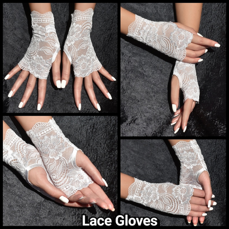 Lace Face Mask / Satin Face Mask / Bridal Face Mask / Wedding Face Mask/ Lace Gloves/ Wedding Gloves/ Bridal Gloves/ Fingerless Hand Gloves/ image 9