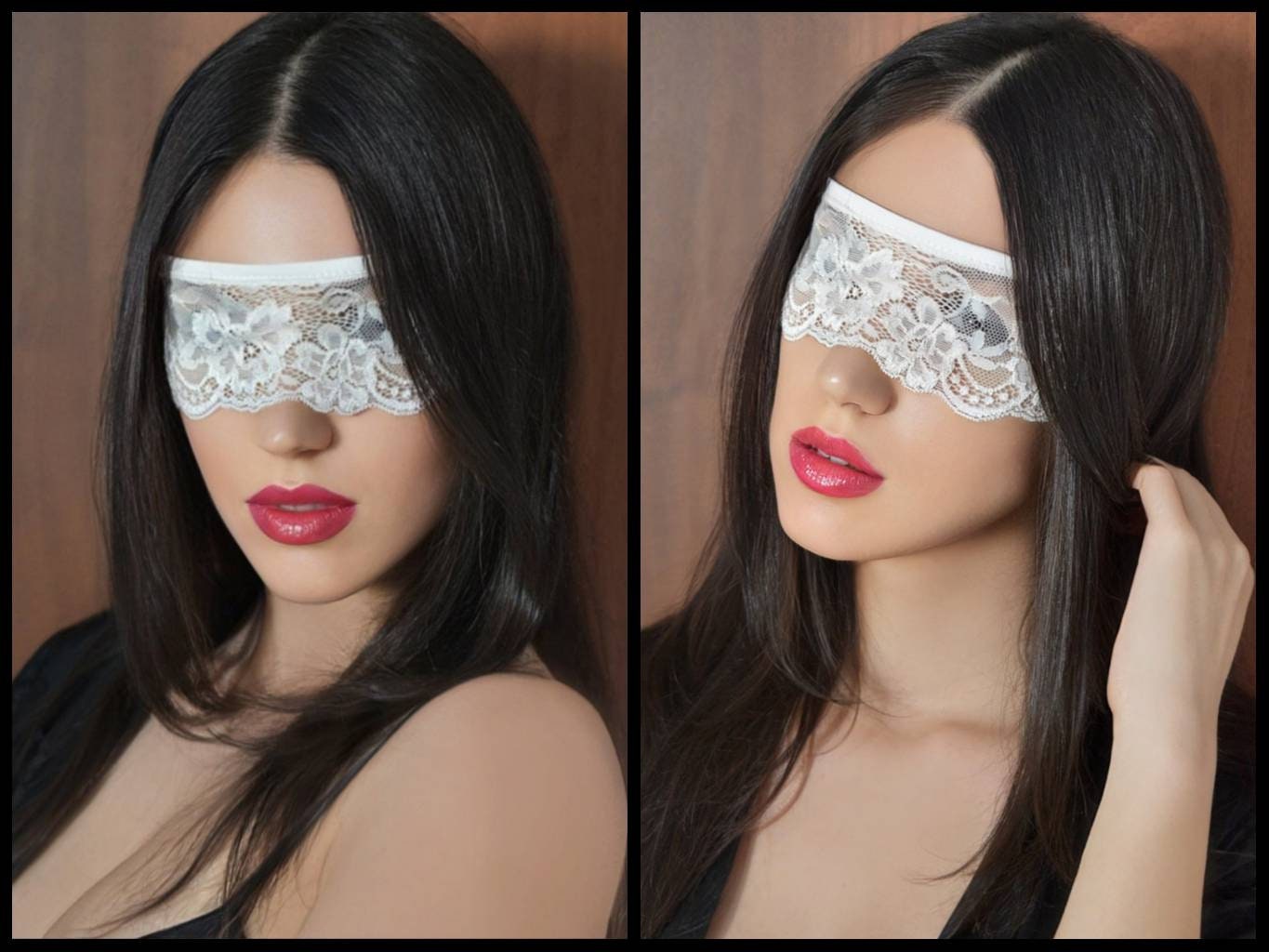 1pc Lady Sexy Lace Eye Mask Blindfolds Black White Cutout Patch