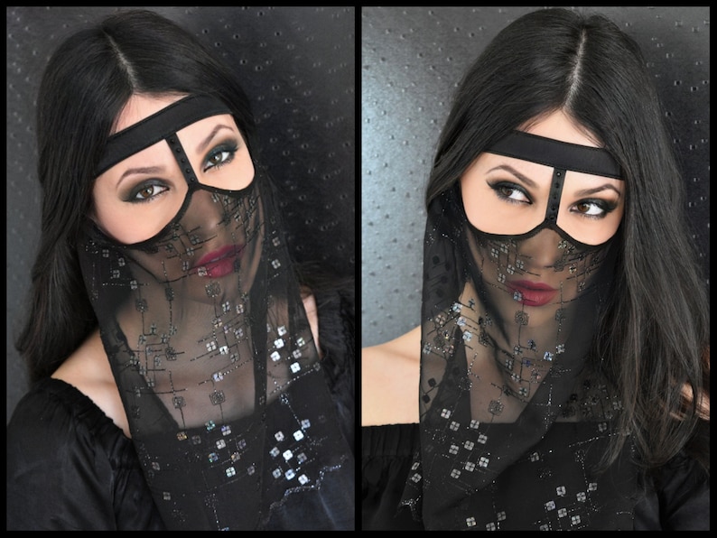 Sexy Face Veil/belly Dance Mask/chiffon Veil Mask/burka Face Etsy UK