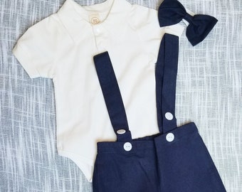 little boy outfit with suspenders