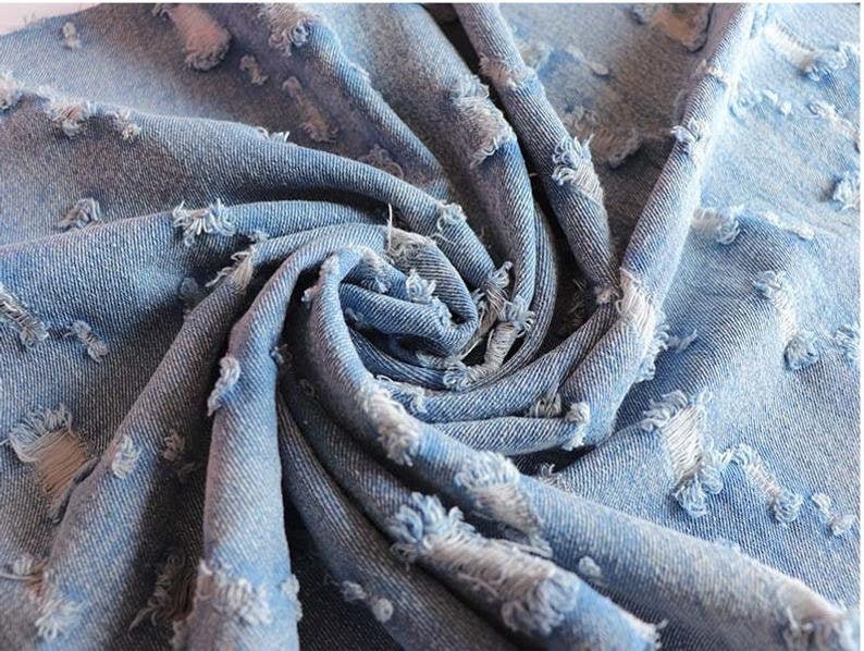Denim stof katoen denim Jean weefsel gewassen denim door de - Etsy België