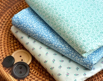 Cotton Floral Printing Fabric- By the Yard- Soft Lightweight Floral Material for Summer Dresses- Home Decor- Crafts