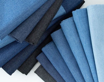 Tissu denim extensible, tissu denim lavé, veste de couture à la main Jupe Chemise Robe tissu denim par la demi-cour