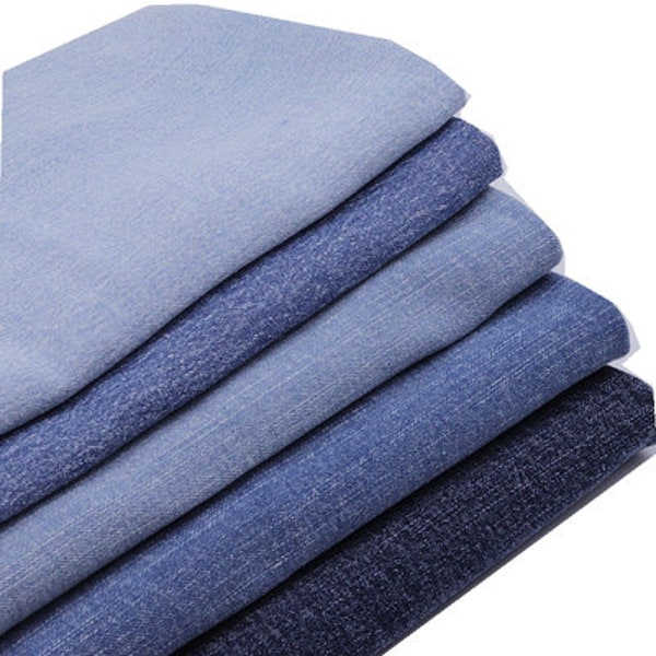 Stretch Denim Fabric,  Washed Denim, Vintage Denim, Heavy  Denim, Cotton Denim, Jean Fabric, By the Half Yard