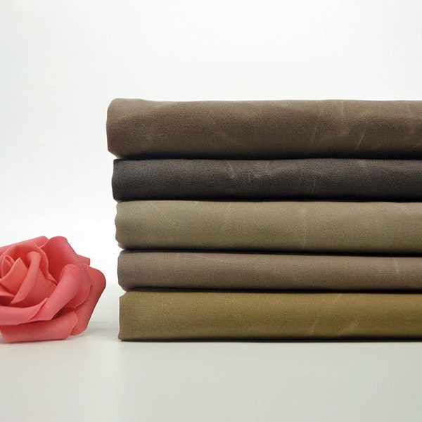 Waxed Canvas Fabric, Hand Waxed Cotton Canvas Fabric, 8oz Waxed Canvas Fabric for Bags, Apparel and Decor, Sold by the half yard