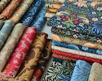 Floral Printing Cotton Fabric- Vintage Style Fabric- DIY Handmade Fabric- Clothing- Bag fabric- Decorative Fabric- By The Half Yard