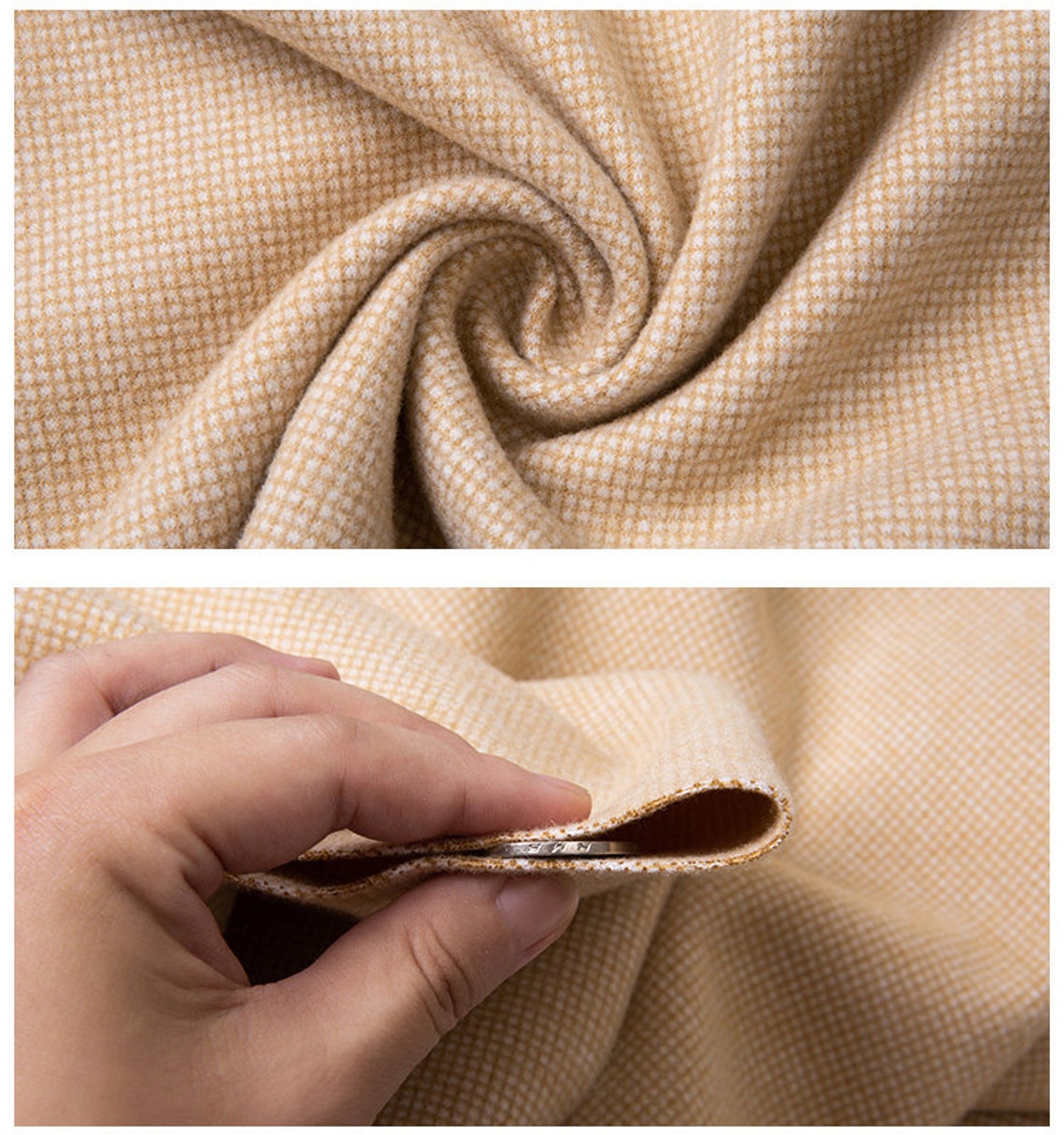 Textured Woolen Fabric Faux Wool Fabric Plaid Fabric Autumn Etsy