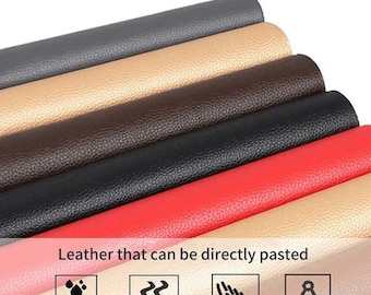 Self Adhesive Leather Fabric, Faux Leather Fabric, Sticky Leather Sheets, Patch Leather Stickers, Band-aid Fabric, Upholstery Fabric