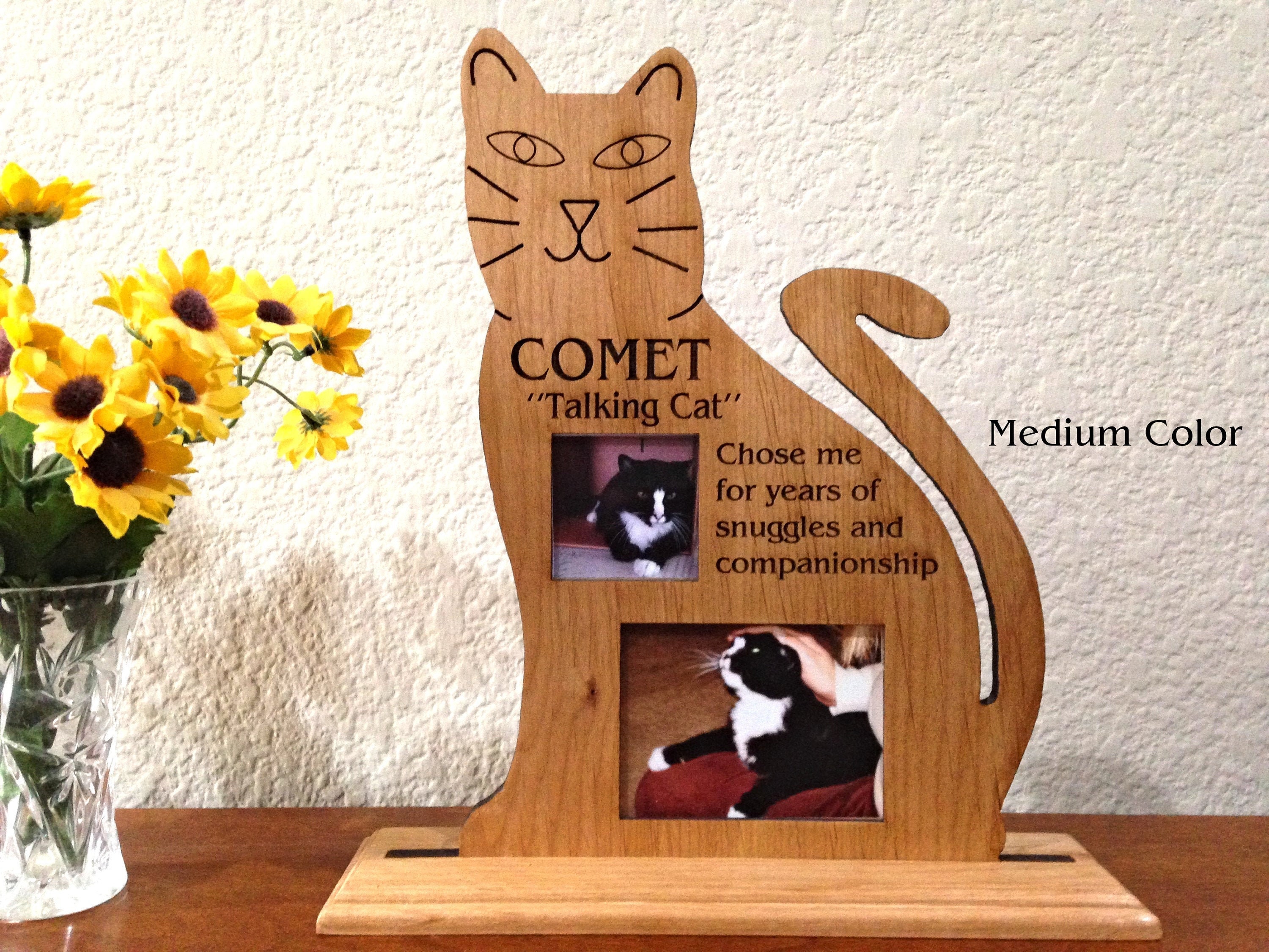 Personalized Cat Picture Frame Solid Wood HandCrafted Cat Etsy