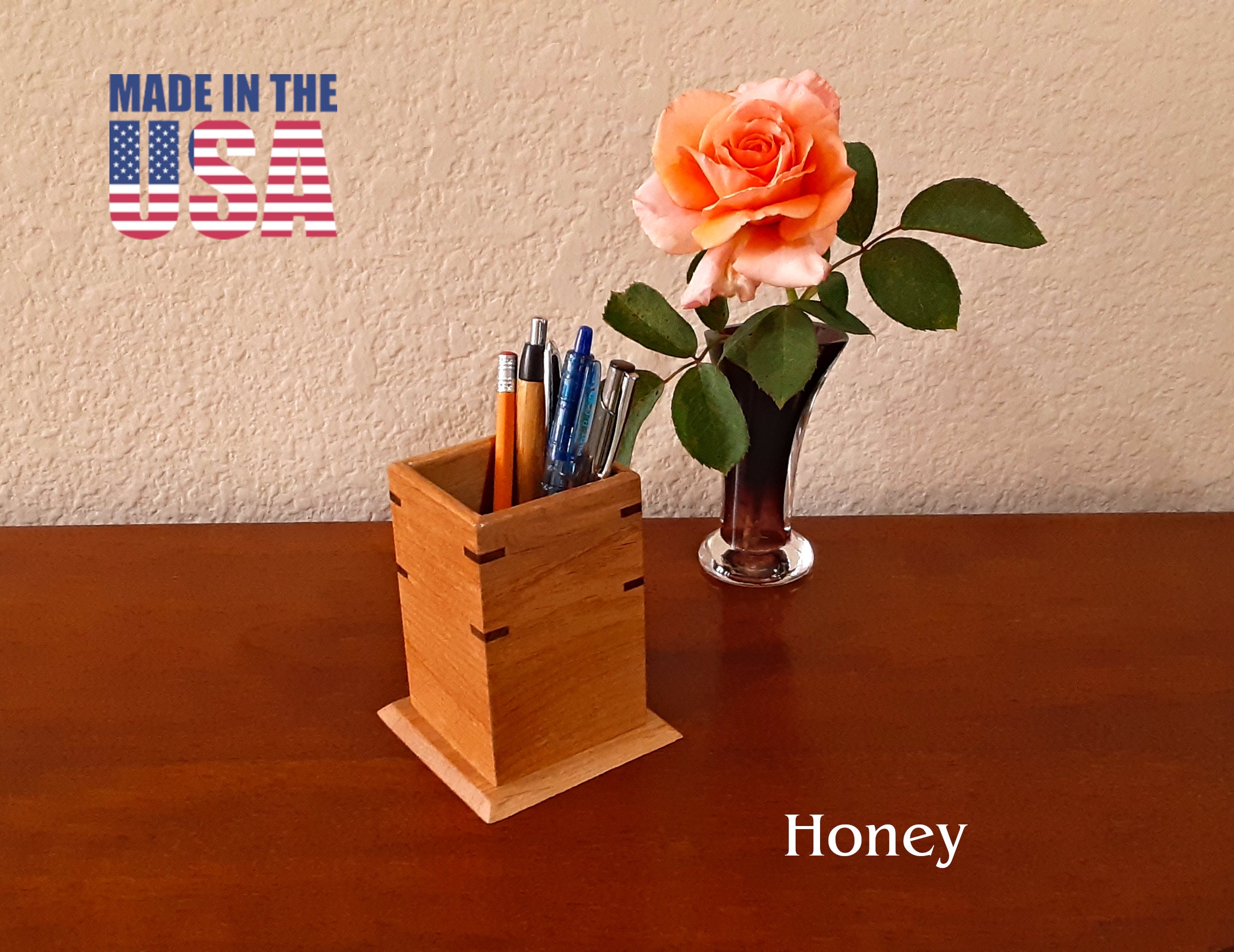 Wood Pencil Cup Wood Pen Cup Holder Desk Organizer Gift Etsy