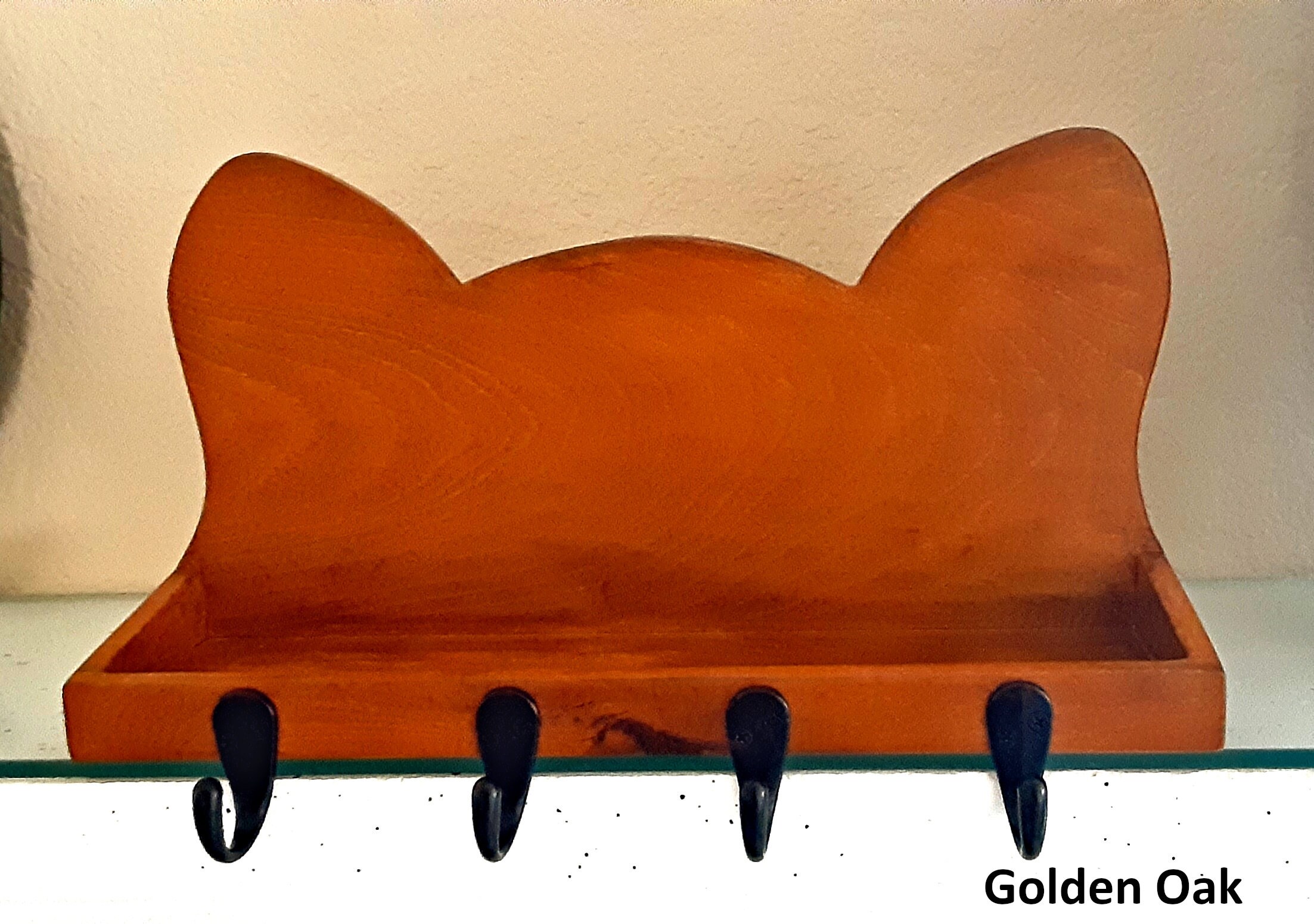Wall Mountable Key Holder Shelf Cat Themed Solid Wood Wall Etsy