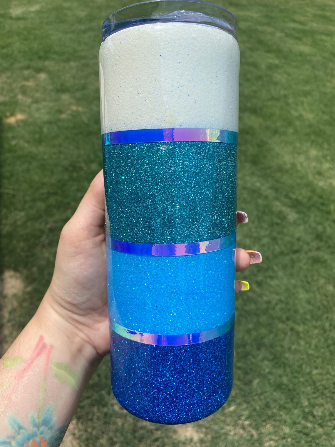 Striped Tumbler Glitter Stripes Stripe Tumbler Tumbler Etsy