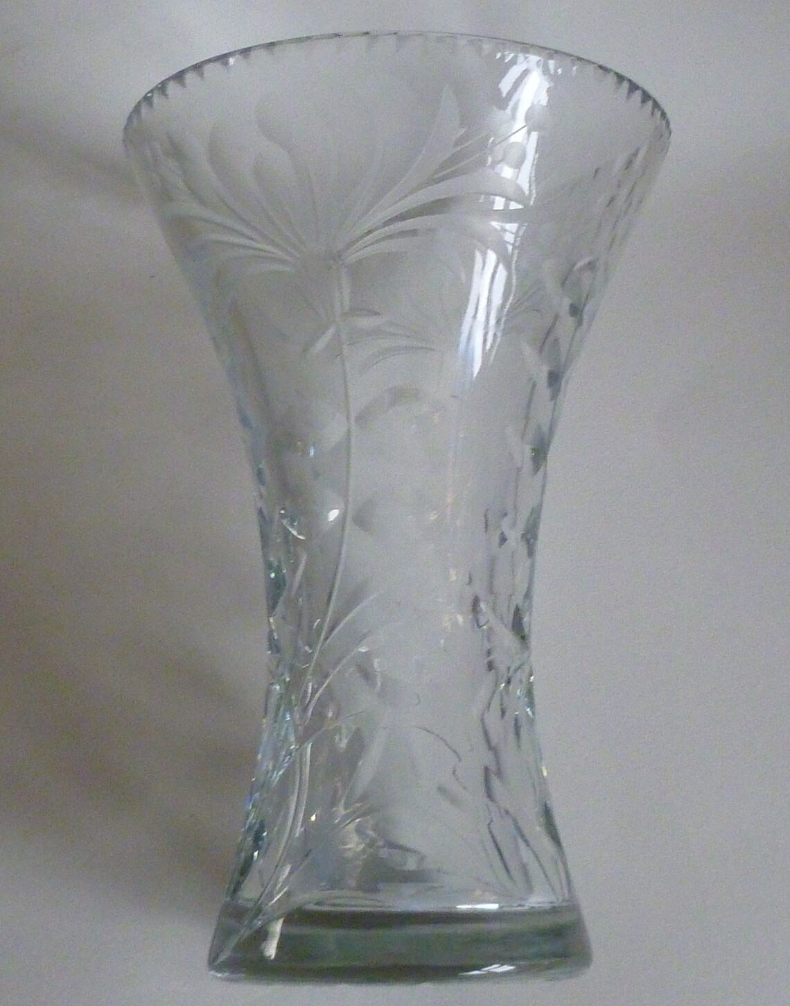 Vintage Royal Brierley Crystal Vase With Honeysuckle Design Etsy