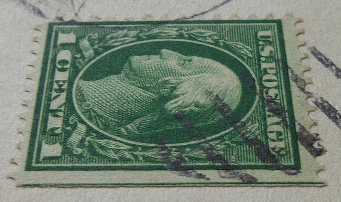 Rare Washington 1 Cent Stamp Double Green Line On Etsy