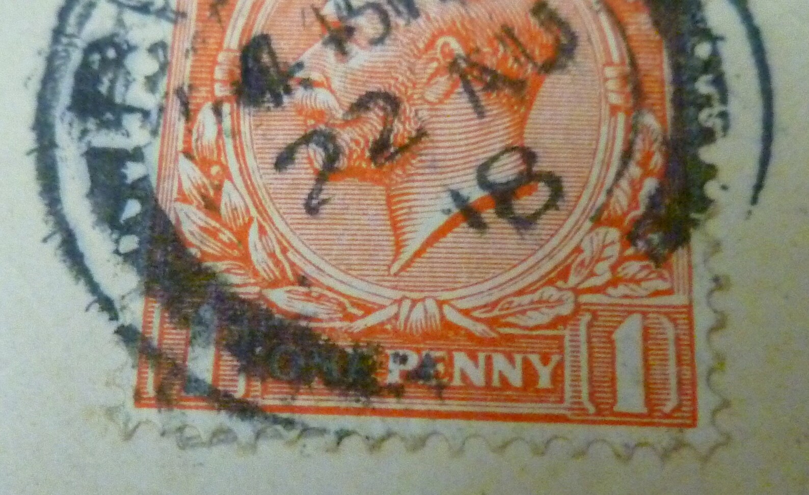 1918 King V One Penny Stamp Rare on A Vintage Post Etsy UK