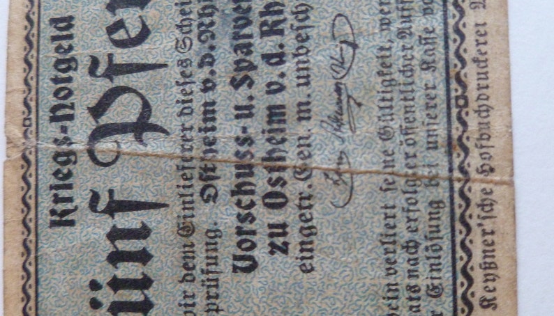 1918 Germany 5 Pfennig Banknote
