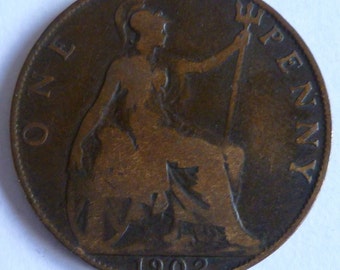 King Edward VII One Penny Coin: 1902/1903/1909 & 1910