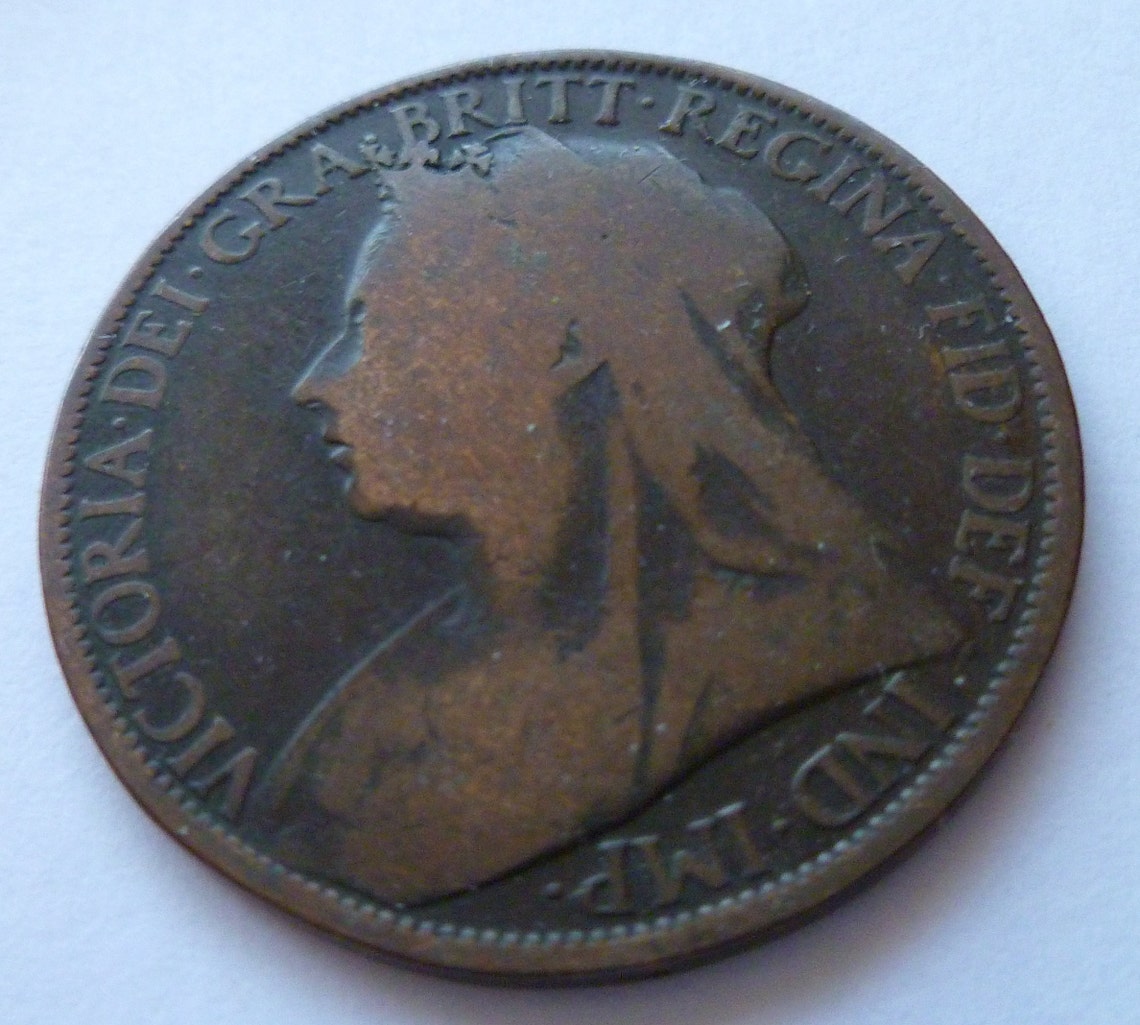 1896 Queen Victoria One Penny Coin Etsy