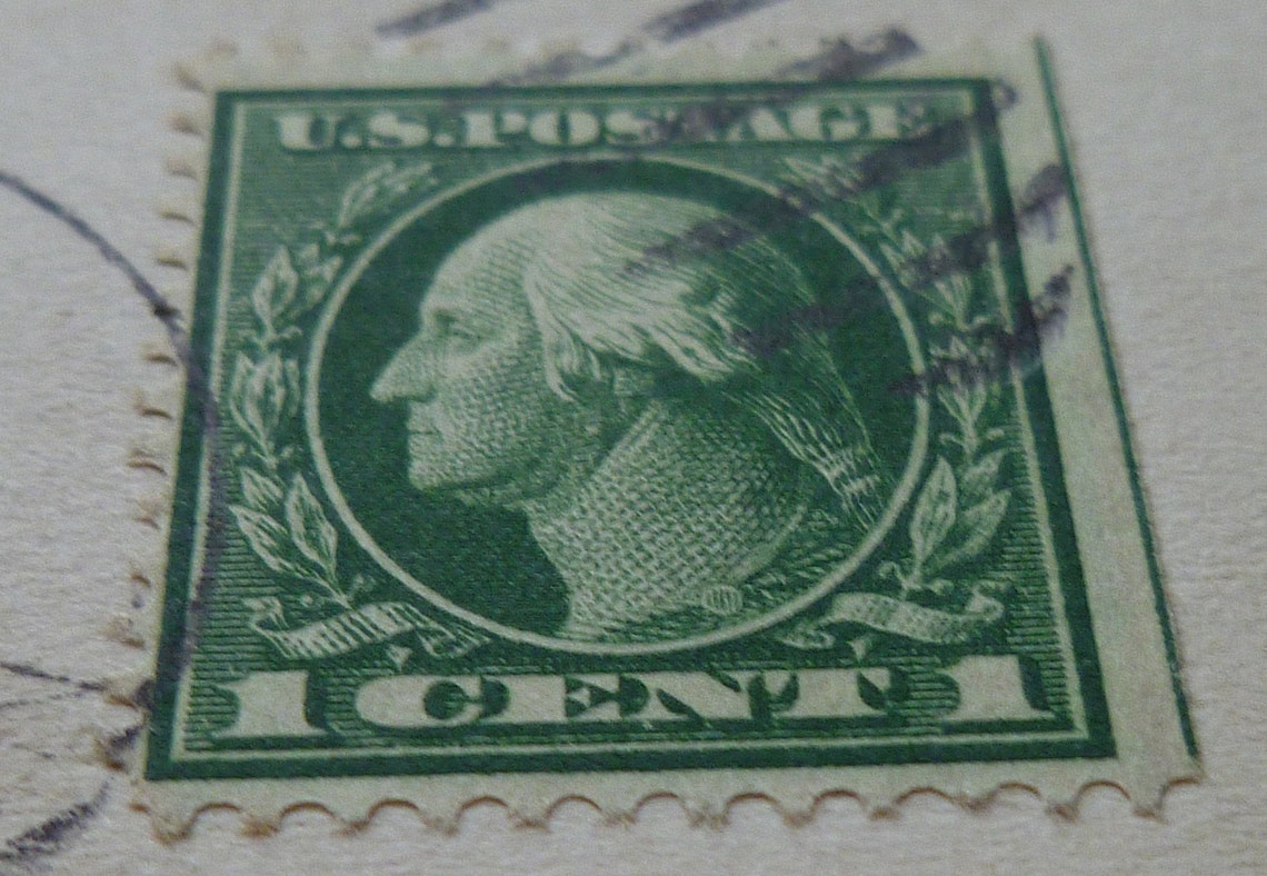Rare Washington 1 Cent Stamp Double Green Line On Etsy