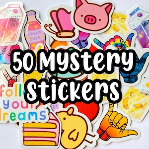 50 Pieces Mystery Sticker Grab Bag 50pcs Random Sticker Pack Random Sticker Bundle Cute Sticker bundle