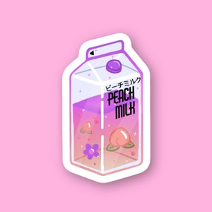 Peach Milk Sticker, Wall Decal, Vinyl Stickers for Laptops, Cute Sticker, Laptop Sticker, Phone Sticker, Planner Stickers