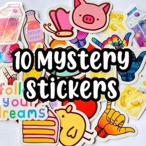 10 Stickers Mystery Sticker Grab Bag 10pcs Random Sticker Pack Random Sticker Bundle Cute Sticker bundle