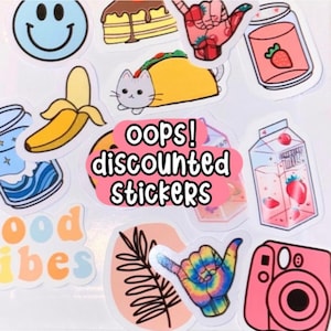 Oeps 10 Sticker Pack, Oopsie Bag, Mystery Bags, Beste Vriend Cadeau, B Grade Stickers, Die Cut Stickers, Seconden Sale, Sticker Flakes