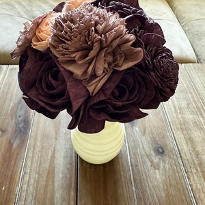 Forever Flower Bouquet - Plum, Light Purple, Pink Wood Flowers