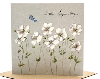 Sympathy card, Anemone flowers