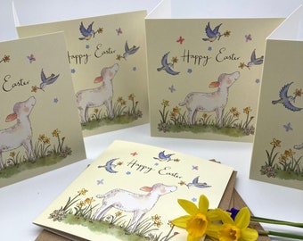 Easter Card Pack of 5 - Easter Lamb