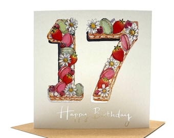 17th Birthday Cake Card