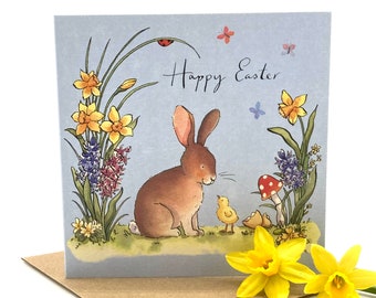 Lot de 5 cartes de Pâques - Lapin et poussin de Pâques