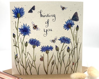 Thinking of you card - Thinking of you cornflower