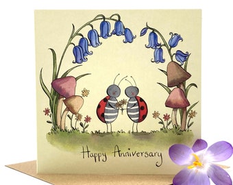 Anniversary Card ladybirds