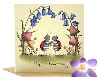 Anniversary Card ladybirds