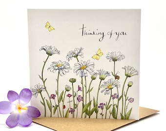 Thinking of you card, Daisy thinking of you