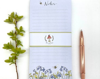 Notepad -  To do List Bluebells, 50 high quality printed sheets, perfect for a shopping list to do list or notepad