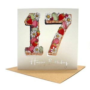 17th Birthday Cake Card