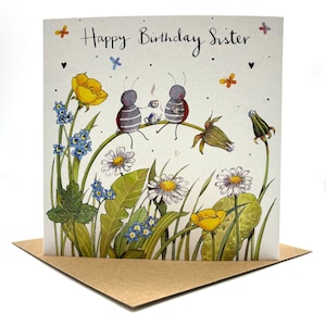 Biglietto di auguri per la sorella - Biglietto per sorella Coccinella