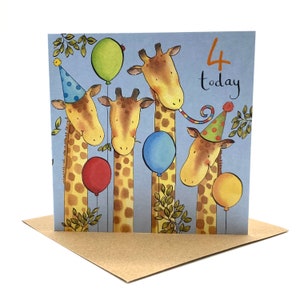 Vierte Geburtstagskarte - Giraffen