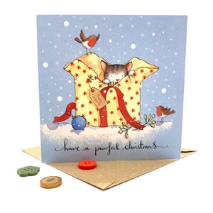 Paquete de 5 tarjetas navideñas de gatos