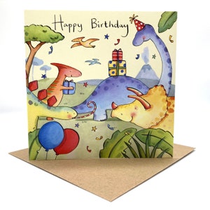Tarjeta de cumpleaños de dinosaurio