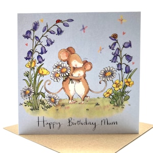 Tarjeta de cumpleaños de mamá: cumpleaños de mamá ratoncita