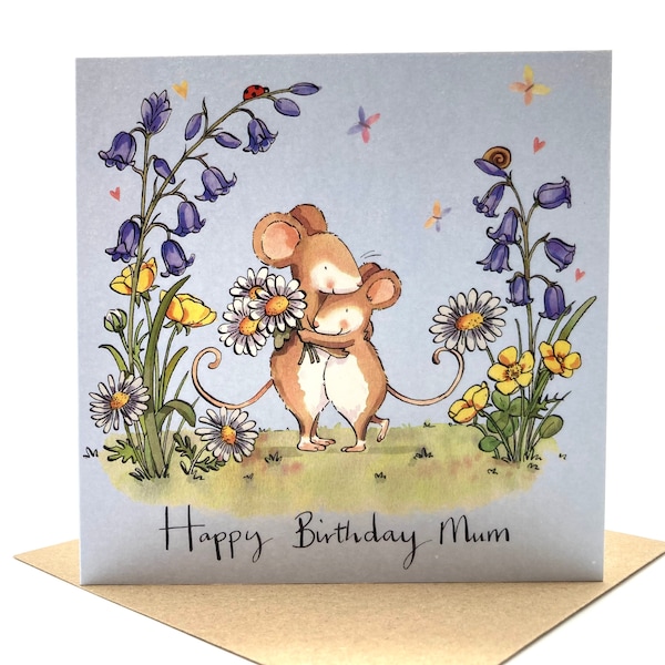 Mums Birthday Card - Mouse Mum Birthday