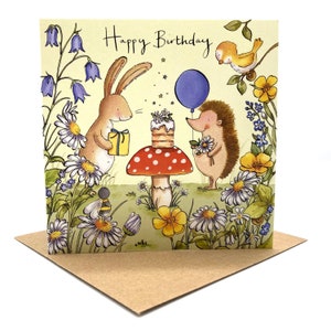 Tarjeta de cumpleaños, cumpleaños en el bosque