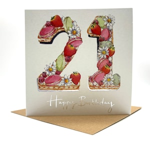 21st Birthday Cake Card
