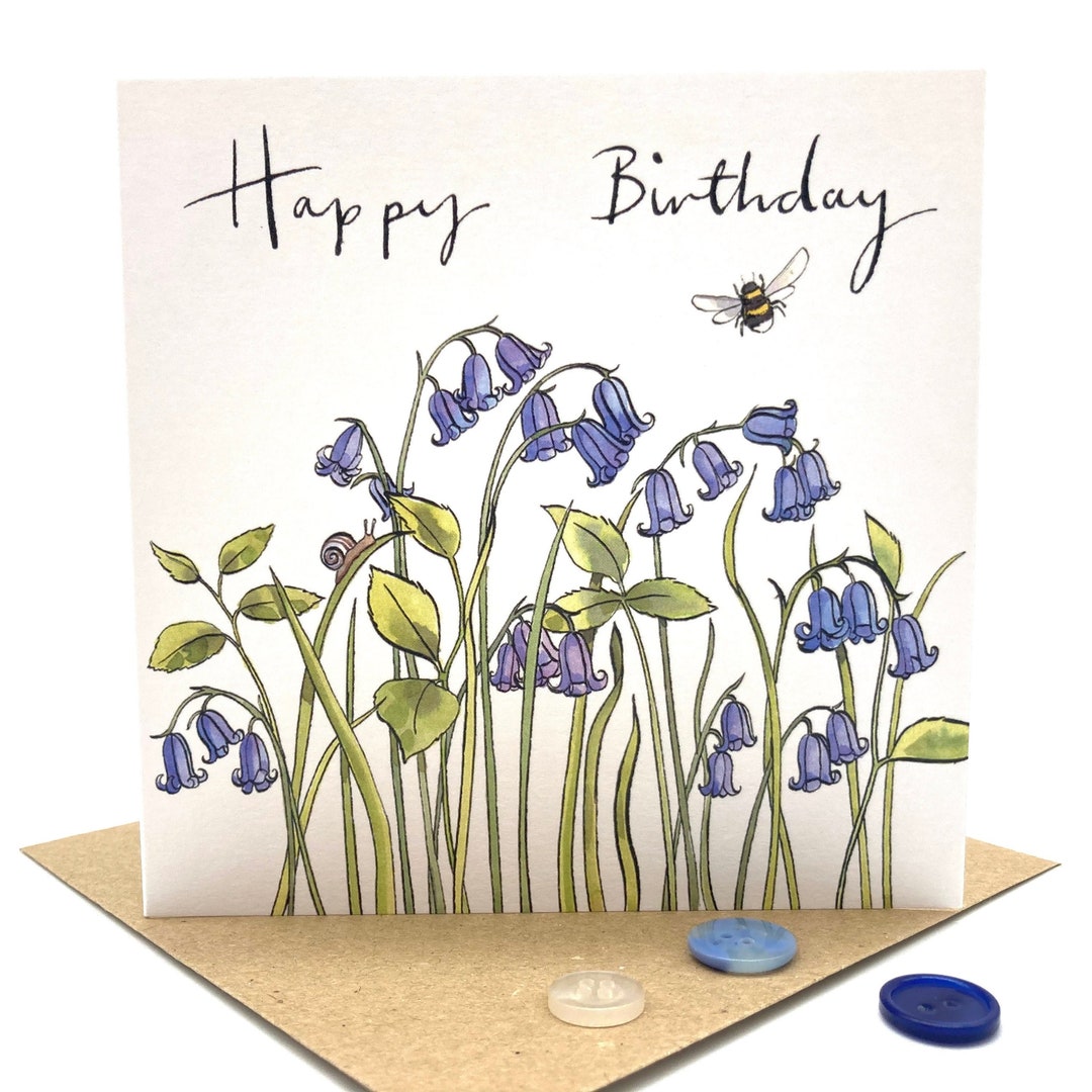 Birthday Card - Bluebells, Greeting Card, Bluebell Art - Etsy