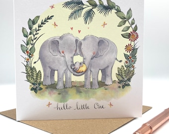 New Baby Card - Elephant new baby card